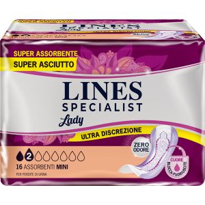 Assorbenti per incontinenza lines specialist lady mini 16 pezzi