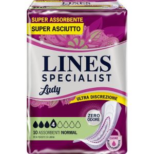 Assorbenti per incontinenza lines specialist lady normal 10 pezzi
