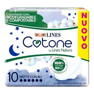 Lines cotone bio ultra notte 10 pezzi