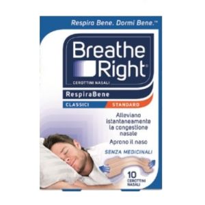 Cerotti nasali breathe right classici 10 pezzi