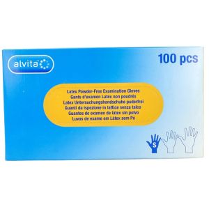 Guanti da ispezione alvita in lattice senza talco s 100 pezzi