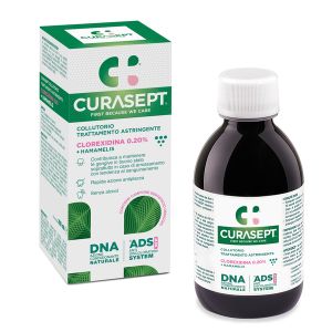 Curasept collutorio ads dna trattamento astringente 200 ml + campione omaggio dentifricio astringente 6 ml