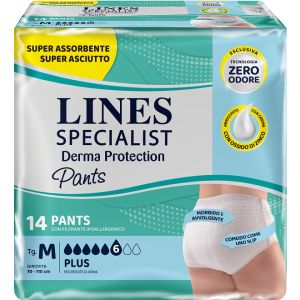 Pannolone per incontinenza lines specialist derma pants plus m 14 pezzi
