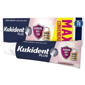Kukident plus barriera anti-cibo neutro crema adesiva dentiere 57 g