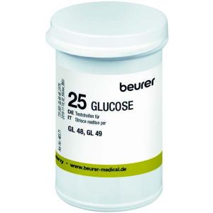 Strisce misurazione glicemia beurer per glucometro gl48/gl49 in flacone 50 pezzi