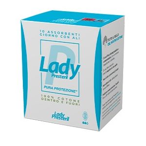 Lady presteril assorbenti giorno con ali ripiegati biodegradabili 10 pezzi