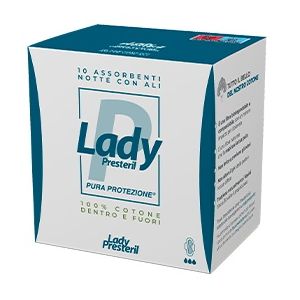 Lady presteril assorbenti notte con ali ripiegati biodegradabili 10 pezzi