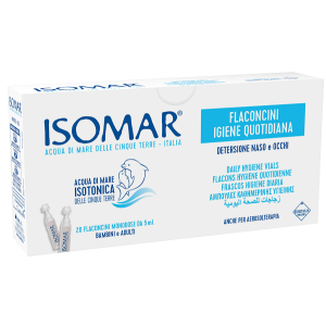 Isomar soluzione isotonica acqua mare igiene quotidiana 20 flaconcini monodose 5 ml