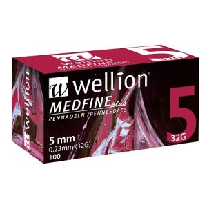 Ago per penna da insulina wellion medfine plus 5 32 gauge lunghezza 5 mm 100 pezzi