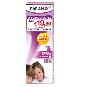 Trattamento spray pidocchi e lendini paranix 100 ml + pettine taglio prezzo