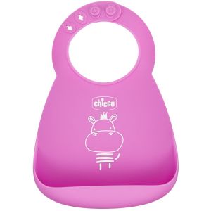 Chicco bavaglia silicone rosa