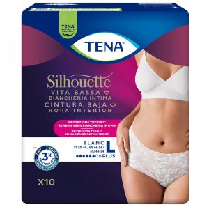 Pannolone a mutandina assorbente tena silhouette plus white large 10 pezzi