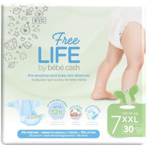 Freelife by bebecash pannolini xxl taglia 7 15 kg+ 30 pezzi