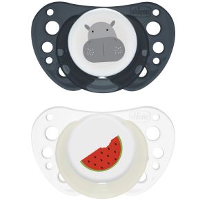 Chicco succhietti air blu lumi silicone 16-36 mesi 2 pezzi