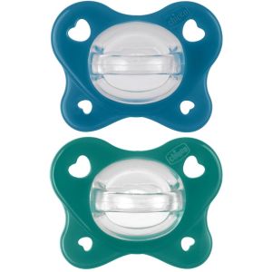 Chicco dual soft succhietto azzurro 16-36 mesi 2 pezzi