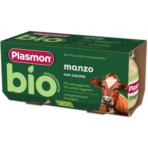 Plasmon bio omogeneizzato manzo con carote 2 pezzi